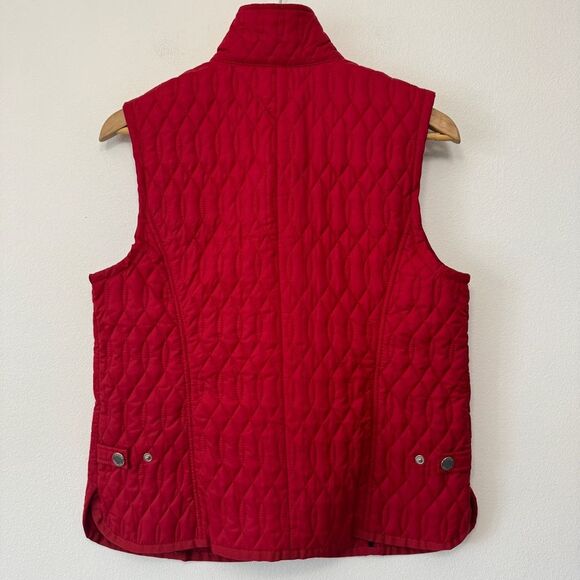 Tommy Hilfiger Womens Red Quilted Sleeveless Collared Button Down Vest size Med - Picture 3 of 12